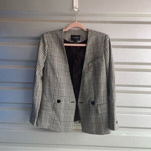 Club Monaco Double Breasted Plaid Blazer